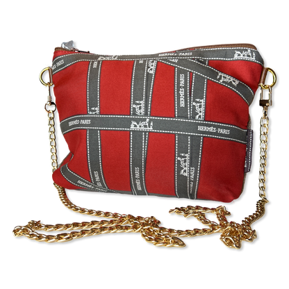 Bolduc Ribbon Bordeaux Vintage Scarf Crossbody Bag