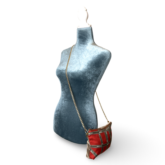 Bolduc Ribbon Bordeaux Vintage Scarf Crossbody Bag