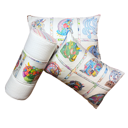 Chevaloscope Vintage Silk Scarf Pillows