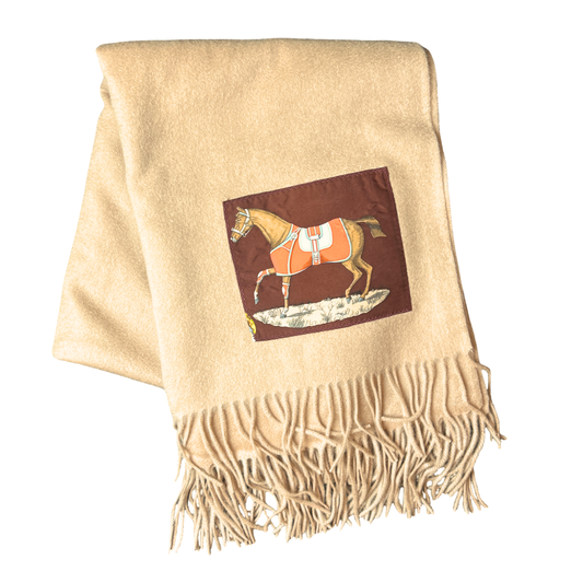 Couvertures et Tenues du Jour Vintage Silk Scarf & Cashmere Throw Blanket