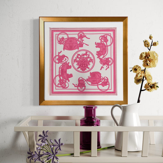 Ex Libris Framed Vintage Silk Scarf 12"