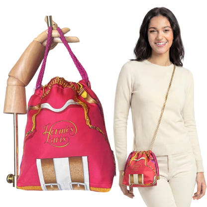Grand Manege Vintage Scarf Drawstring Crossbody Bag