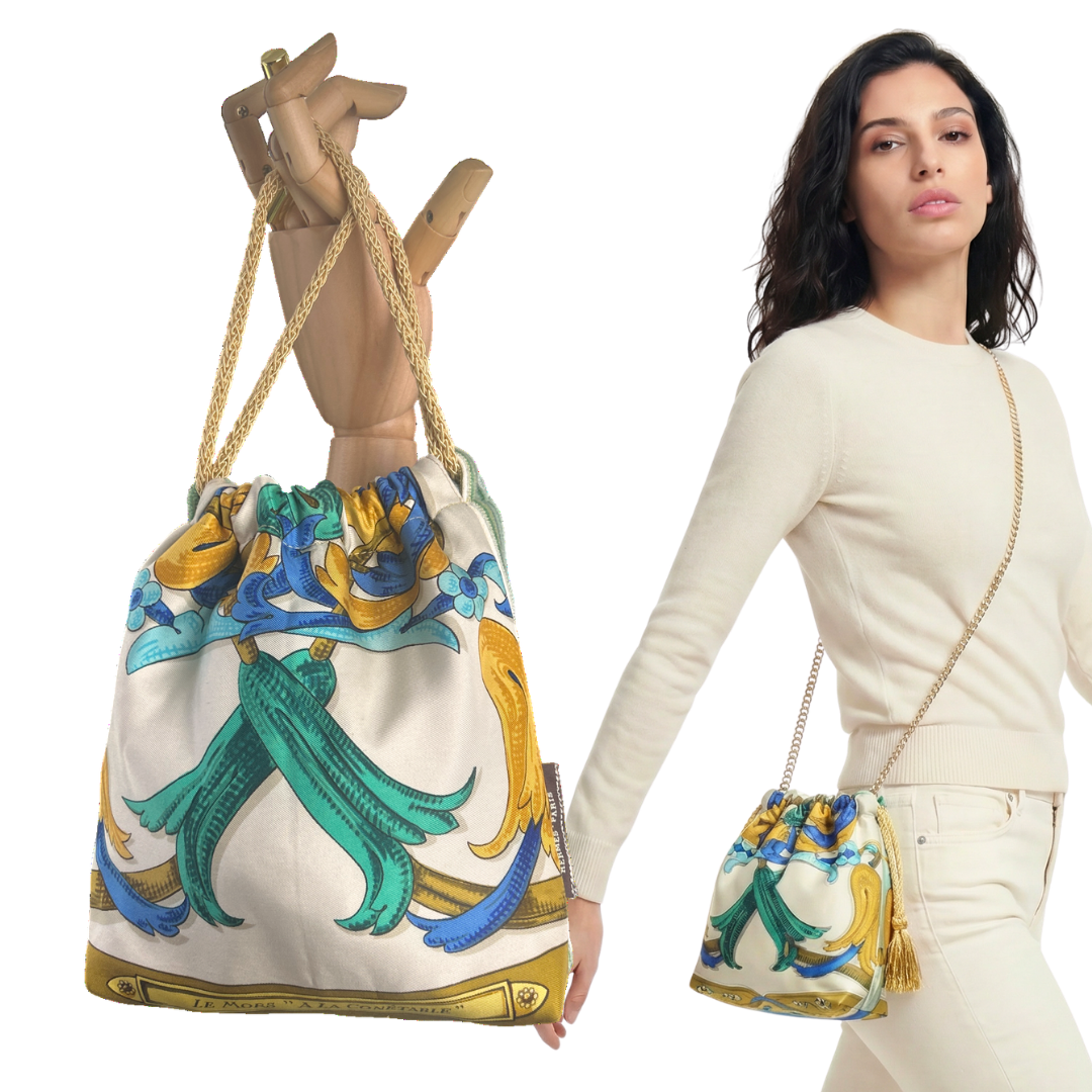 Mors a la Conetable Vintage Scarf Drawstring Crossbody Bag