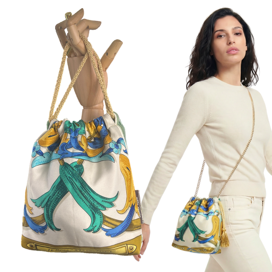 Mors a la Conetable Vintage Scarf Drawstring Crossbody Bag