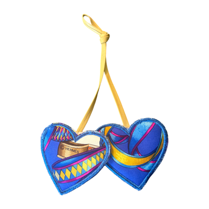 Rubans du Cheval Blanc Scarf Double Heart Bag Charm