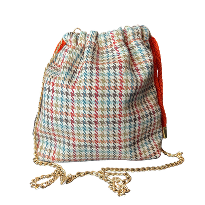 Rubans du Cheval Orange Vintage Scarf Drawstring Crossbody Bag