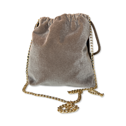 Bolduc Ribbon Bordeaux Vintage Silk Scarf Drawstring Crossbody Bag