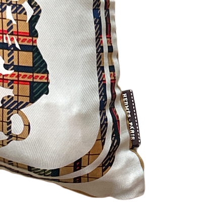 Brides de Gala Tartan Vintage Silk Scarf Pillow 17"