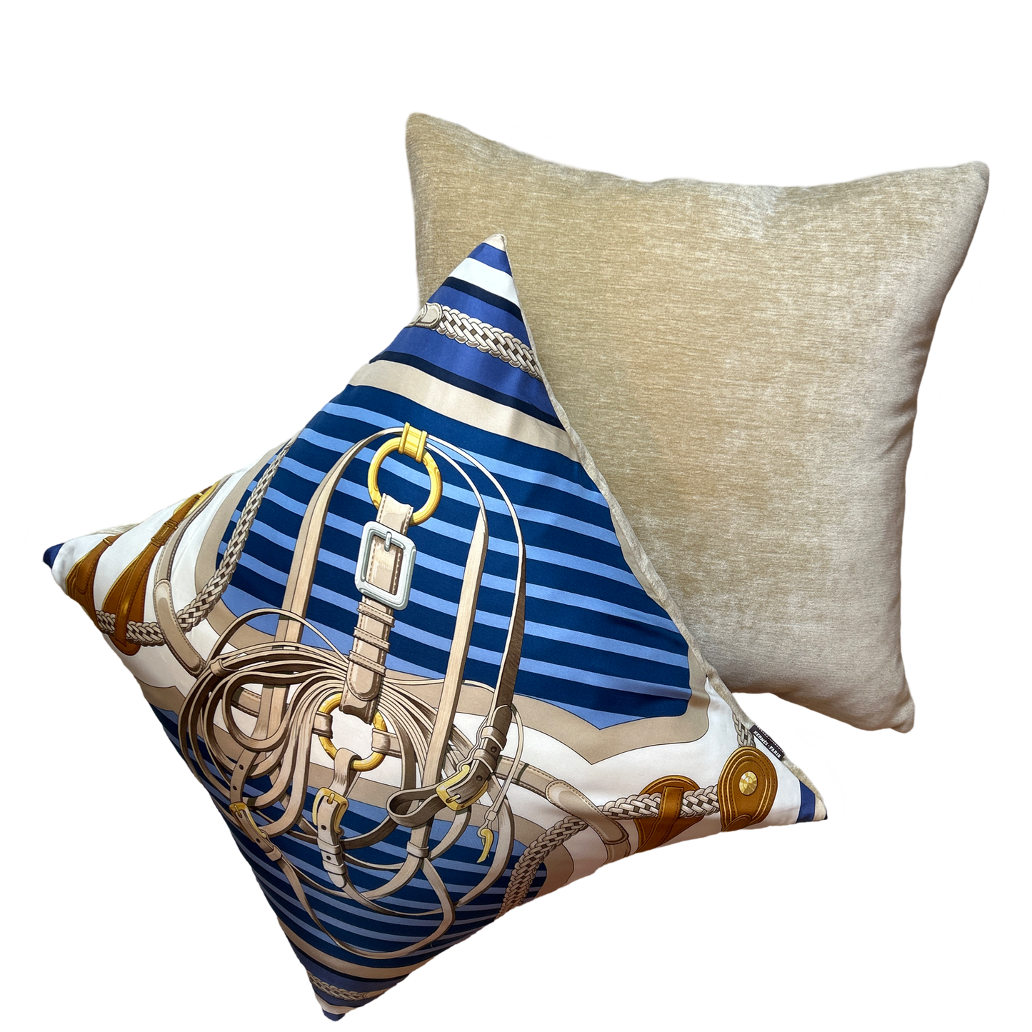 Coaching Vintage Silk Scarf Pillows 24"