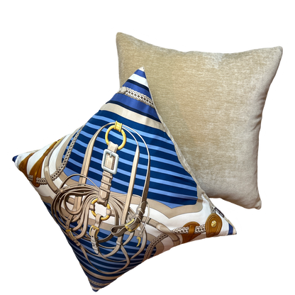 Coaching Vintage Silk Scarf Pillows 24"