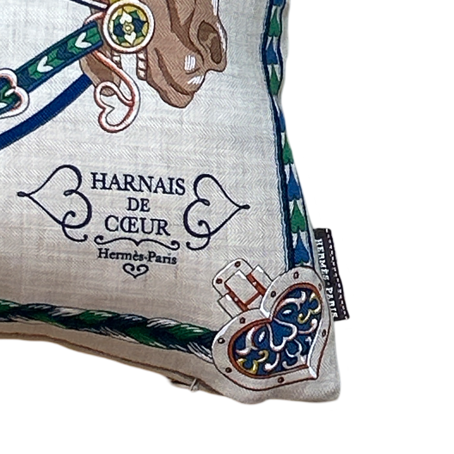 Harnais de Coeur Naturel Vintage Cashmere & Silk Scarf Pillow 17"