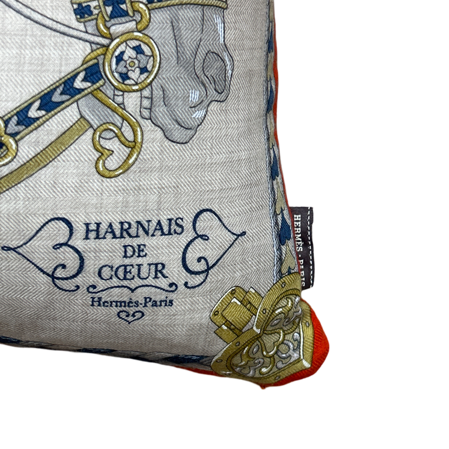 Harnais de Coeur Vermillion Vintage Cashmere & Silk Scarf Pillow 17"