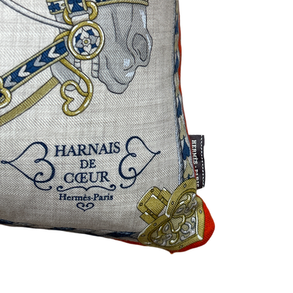 Harnais de Coeur Vermillion Vintage Cashmere & Silk Scarf Pillow 17"