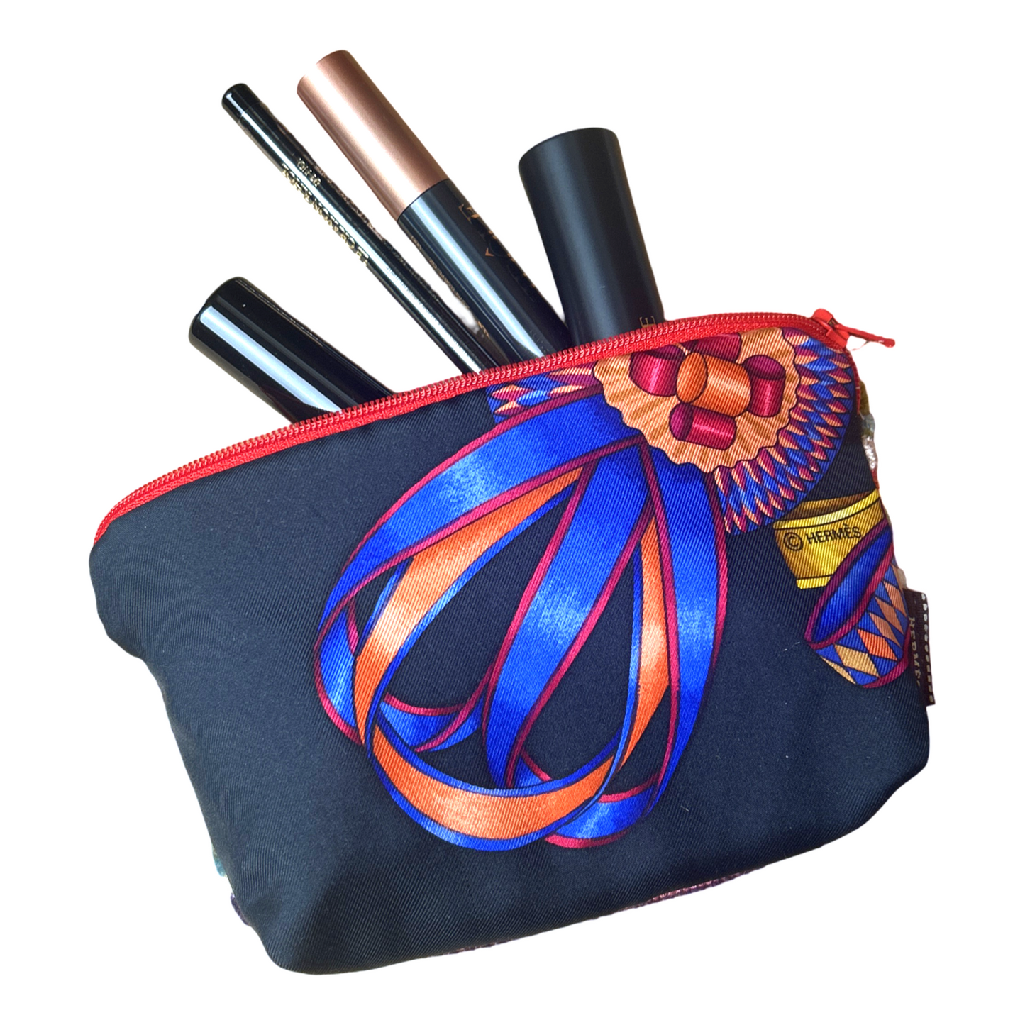 Rubans du Cheval Noir Vintage Silk Scarf Beauty Bag