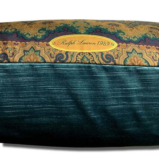 Hunting Scene Group Vintage Silk Scarf Pillow 30"