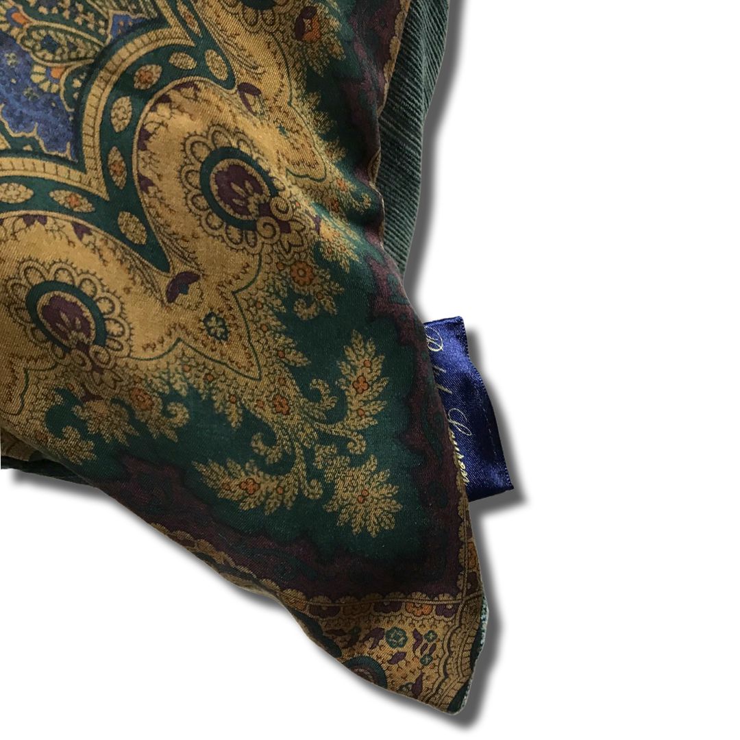 Hunting Scene Group Vintage Silk Scarf Pillow 30"