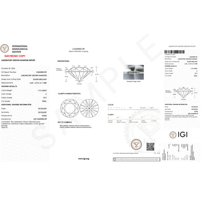 IGI Certified 2 Carat Lab Grown Diamond Princess Cut Bridal Ring Set