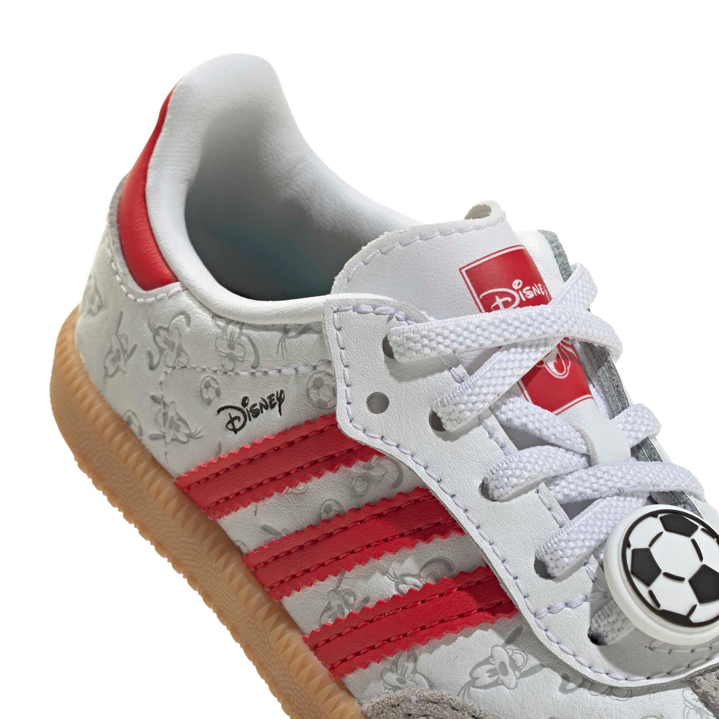 Adidas (PS) Disney Samba OG Elastic Lace - White/Red