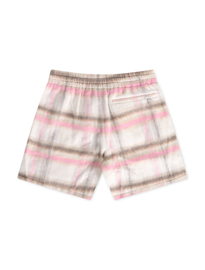 Sugarhill Tudor Mohair Shorts - Pink Plaid