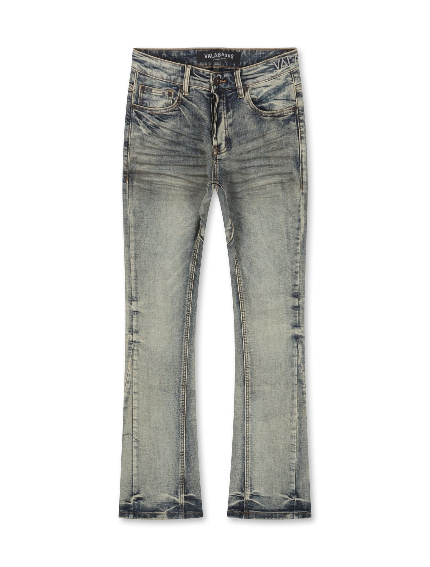 Valabasas Fax Stacked Jeans - Light Blue Washed