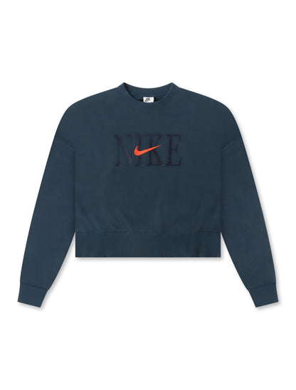 Nike Womens Phoenix Fleece Cropped Crewneck - Armory Navy