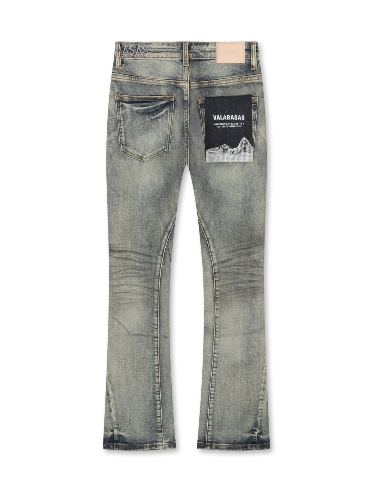 Valabasas Fax Stacked Jeans - Light Blue Washed