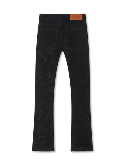 Waimea Rhinestone Stacked Fit Jeans - Jet Black