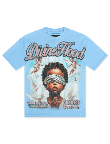 Roku Studio Divine Hood Boxy Tee - University Blue