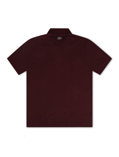 Lacoste Signature Print Polo Shirt - Bordeaux