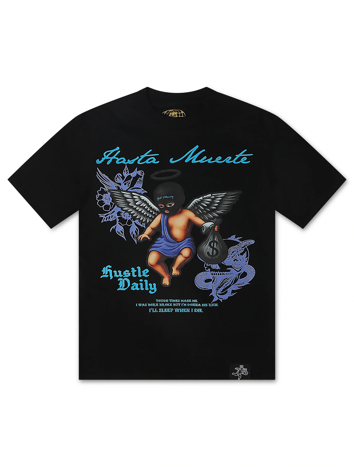 Hasta Muerte Purp Shaded Tattoo Tee - Black