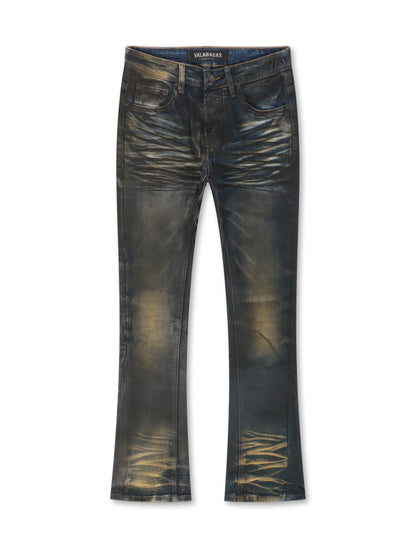 Valabasas Fax Stacked Denim Jeans - Vintage Blue Wash