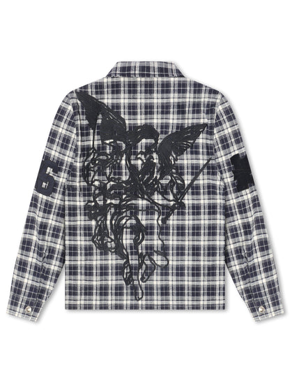 Revenge Valkyrie Embroidered Flannel - Navy