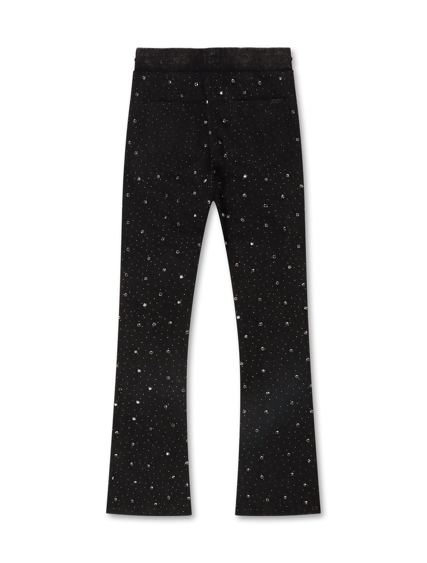 Rebel Denim Diamond Stacked Sweatpants - Ash Black