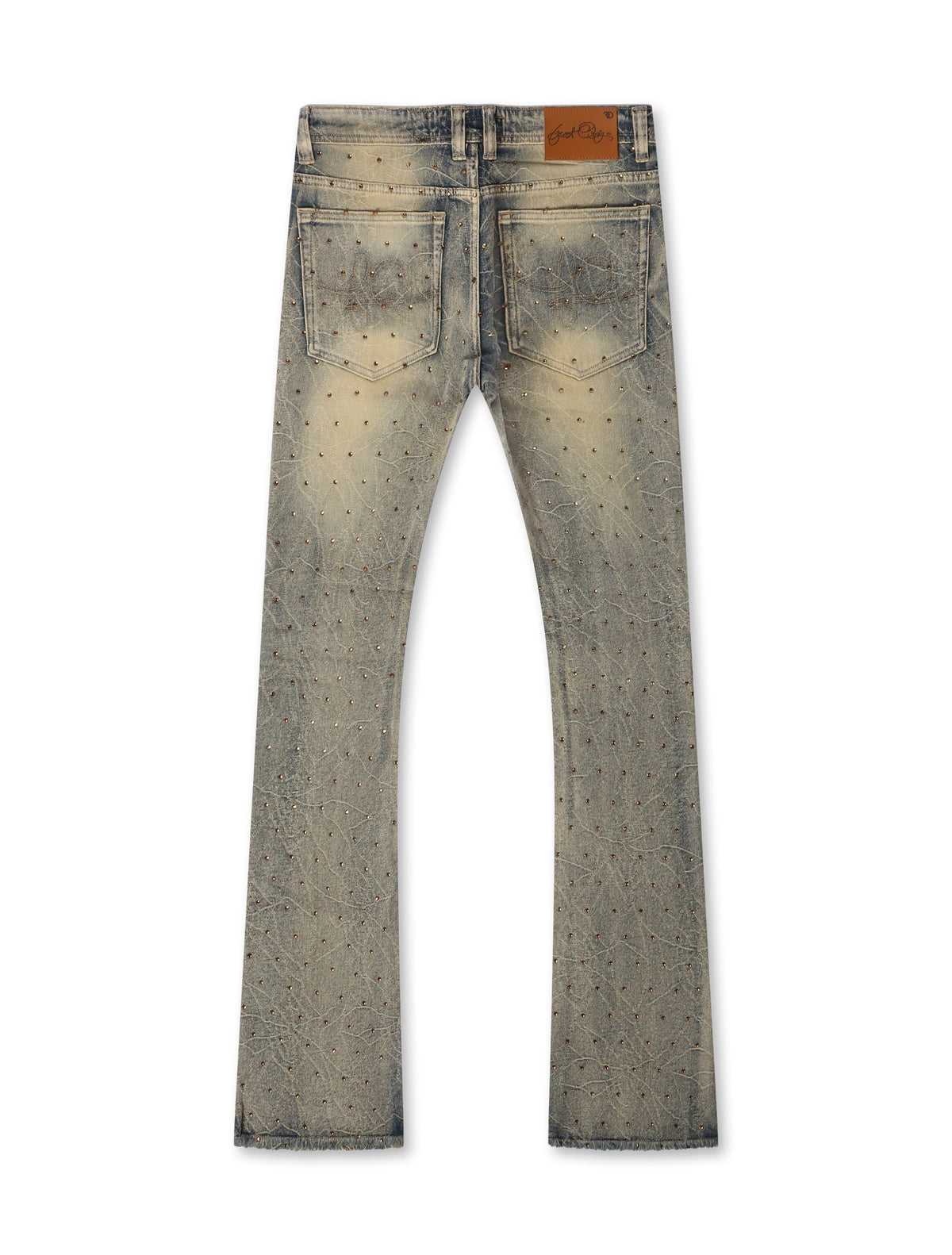 Frost Originals All Over Rhinestone Stacked Jean - Dirt Wash