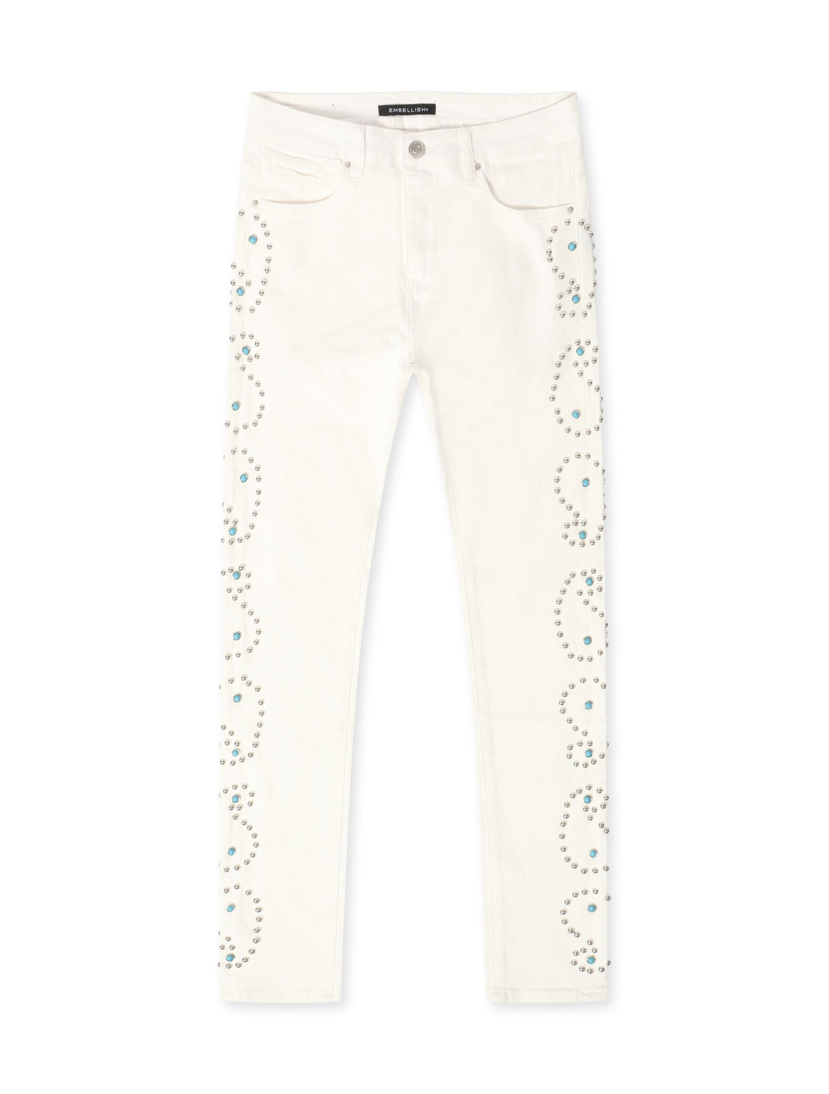 Embellish Onix Rhinestone Jeans - White