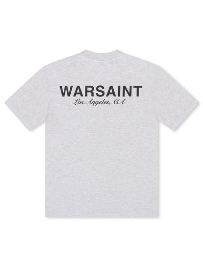 Warsaint Script Tee - Heather Grey