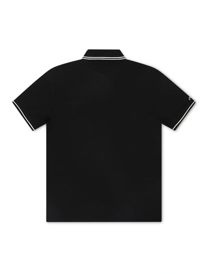 Malbon Fairway Applique Pique Polo - Black