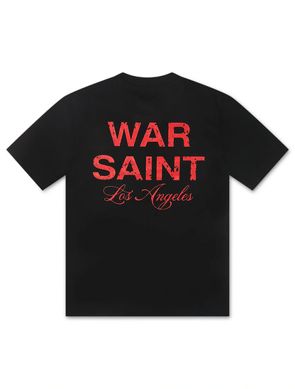 Warsaint LA Script Tee - Black/Red