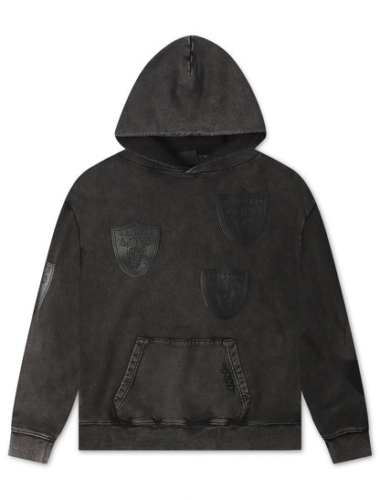 Pro Standard Raiders All Over Logo Hoodie - Washed Black