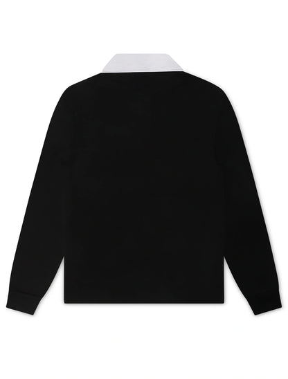 Psycho Bunny Mens Enzo Long Sleeve Rugby Tee - Black/Green