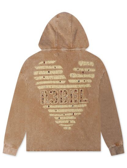 Rebel Denim Coeur Dacier Hoodie - Khaki