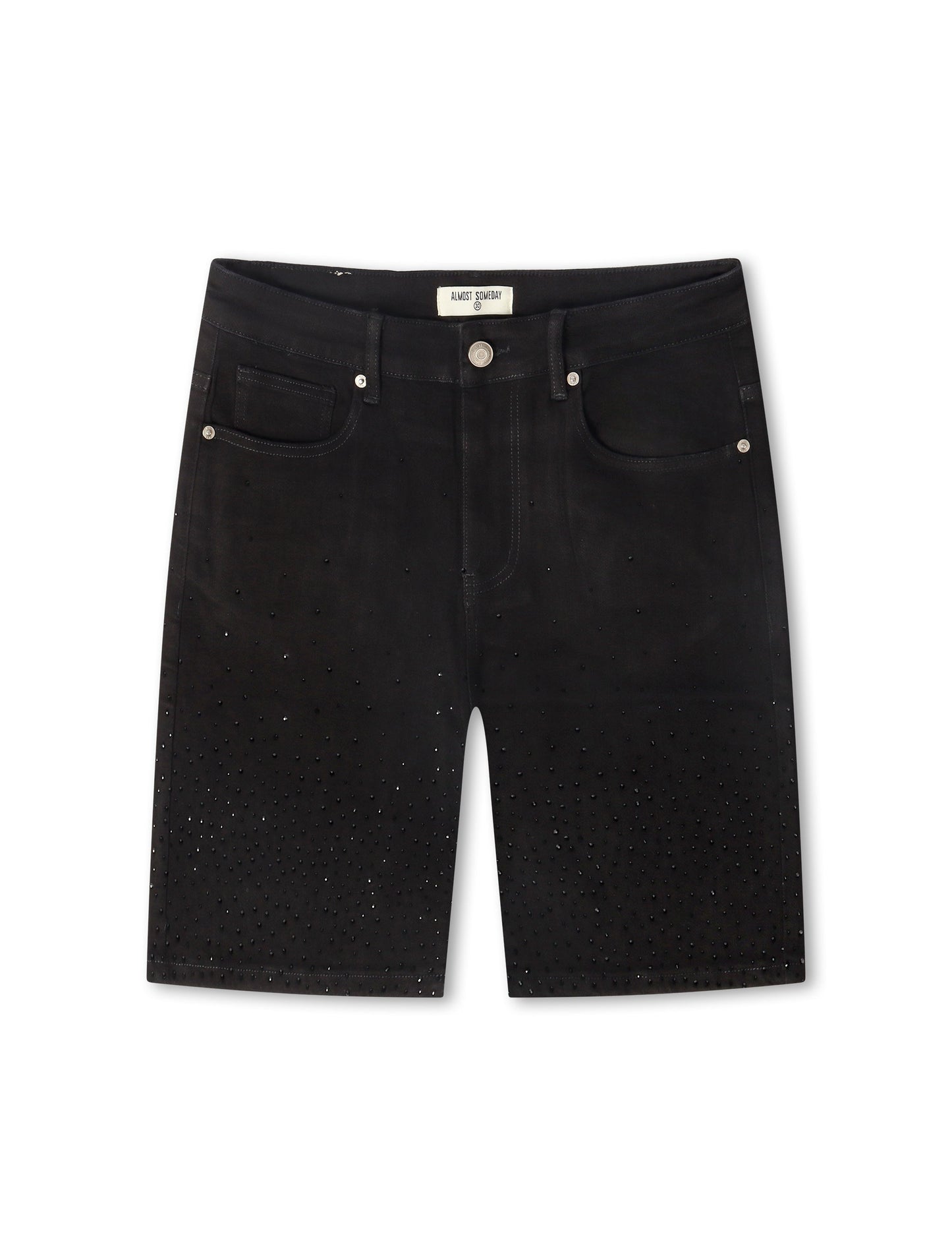Almost Someday Solomon Rhinestone Jorts - Black