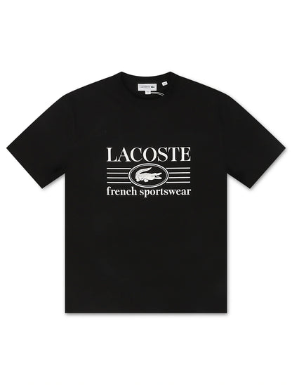 Lacoste Classic Fit Cotton Print Jersey Tee - Black