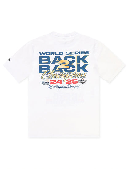 New Era LA Dodgers Back 2 Back Champs Tee - White