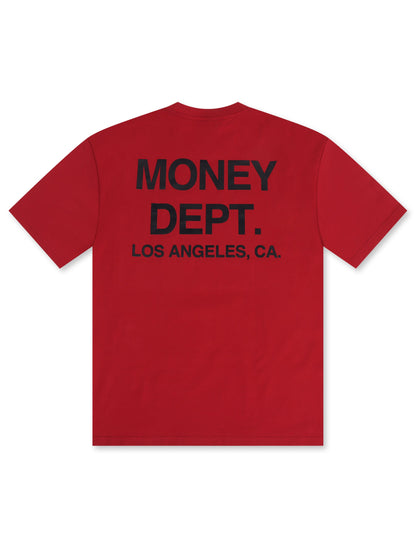 Money Dept. Los Angeles Heavyweight Tee - Burgundy/Black