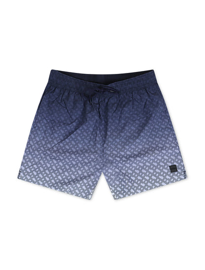 Boss Degradé Monogram Print Shorts - Dark Blue
