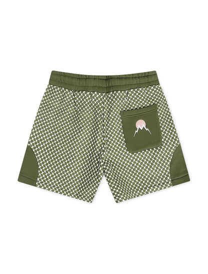 Memory Lane Window Pattern Shorts - Forest