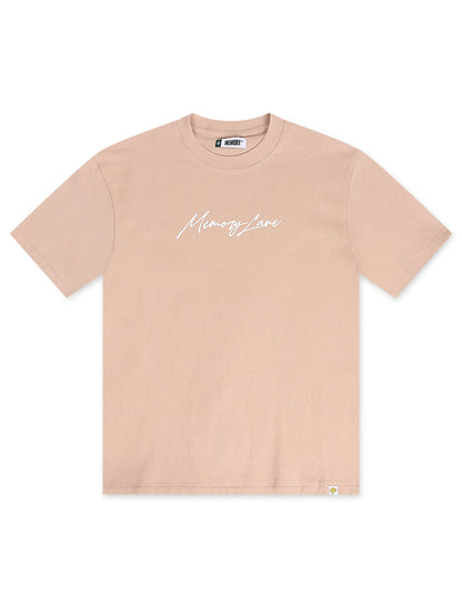 Memory Lane Script Logo Tee - Salmon