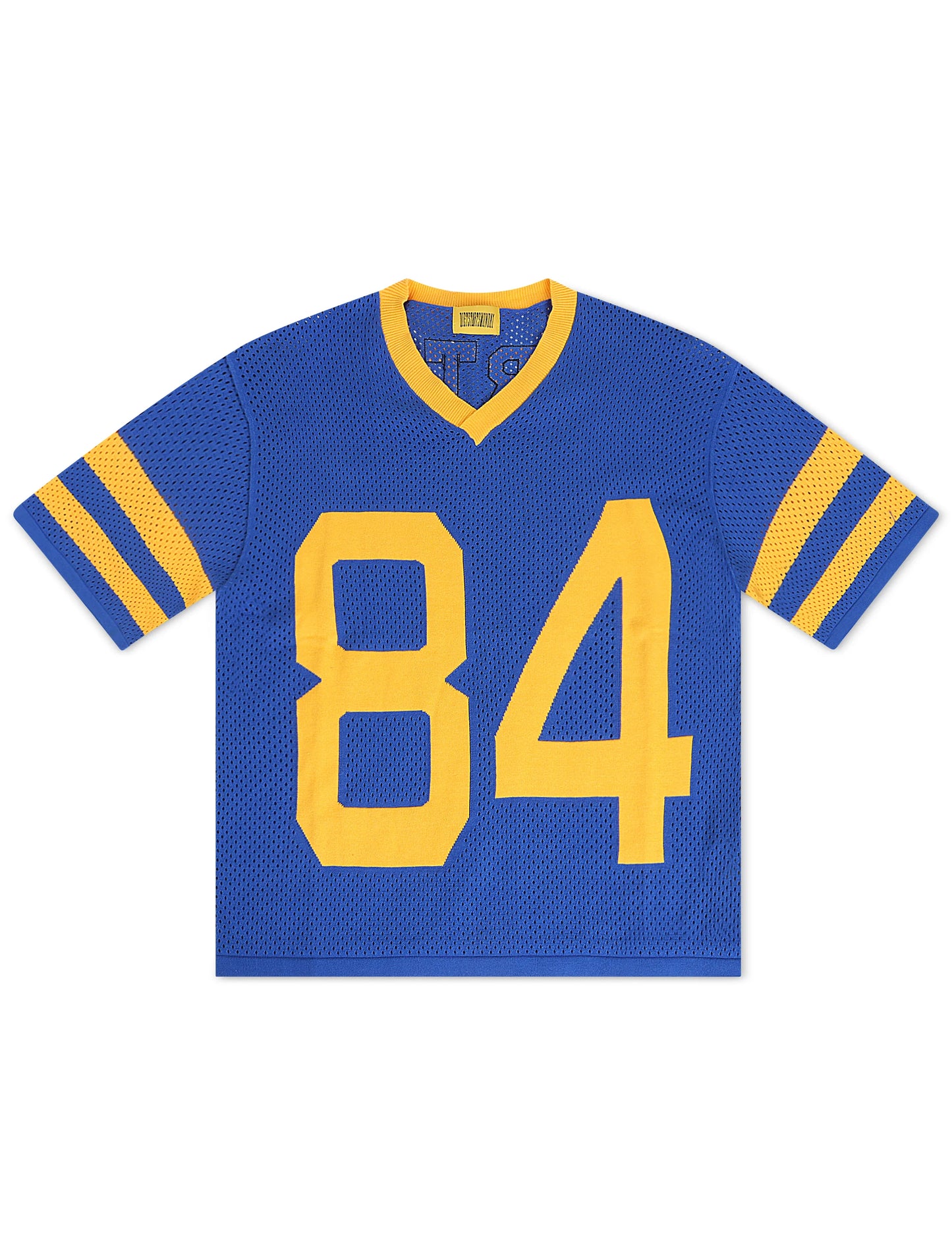 Diet Starts Monday Cropped Knit Jersey - Blue/Yellow