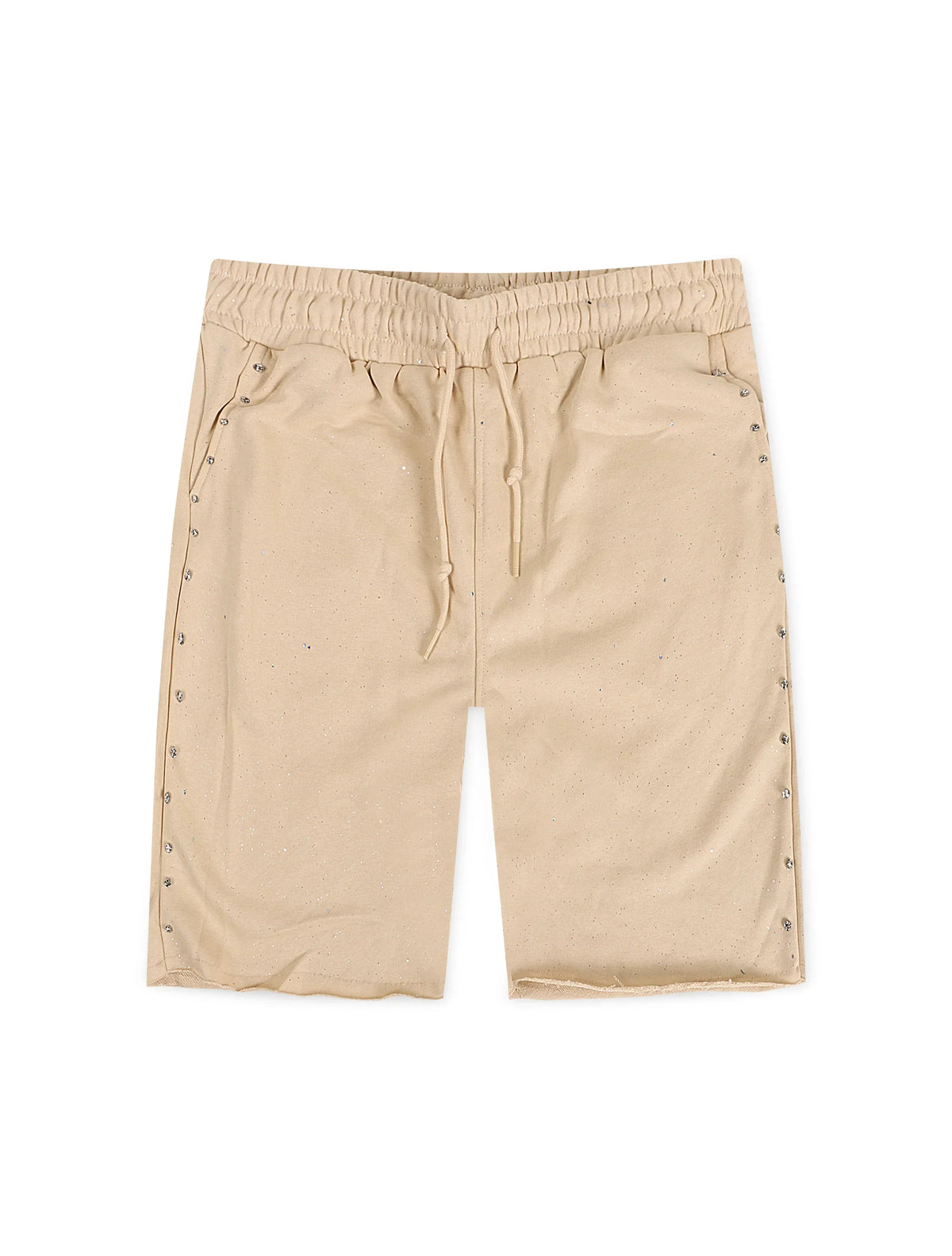 Bkys Rhinestone Shorts - Beige